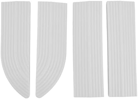 Rubber Wheelchair Ramp Set for Doorways, White, 4-Piece Universal Door Sill Threshold for Bathroom, Stairs