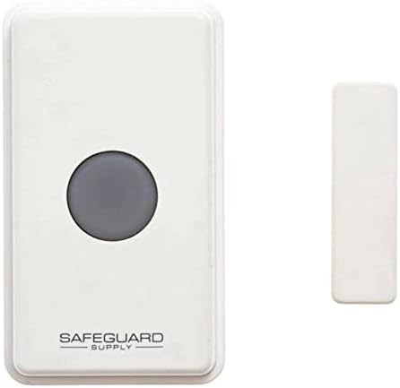 Safeguard Supply Entry Alert Chime ERA-DOOR ALARM Wireless Doorbell with 3/4 Mile Range, 120dB Siren & Flashing Strobe Kit - Multi Function Door Bell Ringer Wireless Push Button & Door Contact Sensor