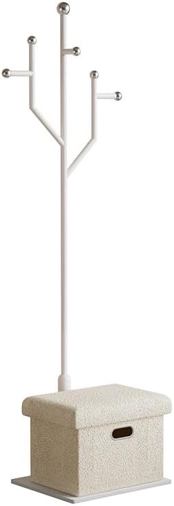 Modern Metal Coat Rack Stand, Heavy Duty Coat Rack Freestanding with Natural Marble Base, 8 Hooks, Ideal for Bedroom, Entryway, Hallway, Office, Gifts for Women, for Mom, for Men (White)