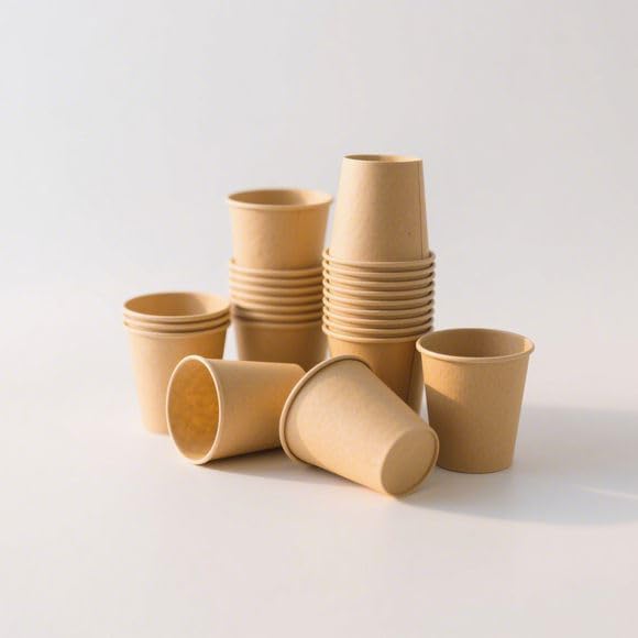 5 oz Kraft Paper Hot Cups (300 Packs) – Leak-Resistant Design for Soups, Lattes, and Snack Portions