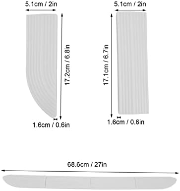 Rubber Wheelchair Ramp Set for Doorways, White, 4-Piece Universal Door Sill Threshold for Bathroom, Stairs