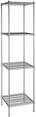 24" x 24" NSF Chrome 4-Shelf Kit with 96" Posts, Heavy Duty Storage Shelving, Wire Shelving Kit, NSF Commercial Storage Rack Unit