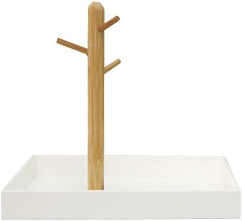 Key Tray for Entryway Table, Catchall Tray Organizer with 3 Tiers Wood Rack for Keys, Bracelets, Watches, Jewelry, Phone (Square)