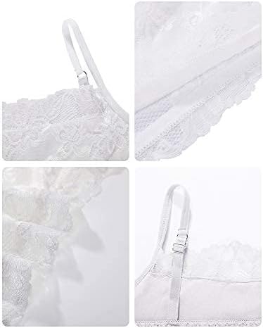 Boao 4 Pieces Women's Lace Camisole Stretch Half Cami Breathable Bra Comfort Lace Bralette Top for Lady Girls