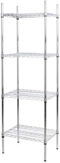 18" x 24" NSF Chrome 4-Shelf Kit with 74" Posts, Heavy Duty Storage Shelving, Wire Shelving Kit, NSF Commercial Storage Rack Unit