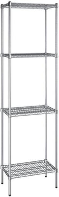 14" x 24" NSF Chrome 4-Shelf Kit with 86" Posts, Heavy Duty Storage Shelving, Wire Shelving Kit, NSF Commercial Storage Rack Unit