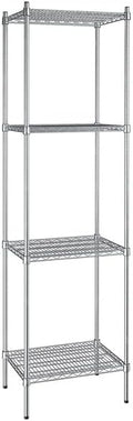 18" x 24" NSF Stainless Steel 4-Shelf Kit with 86" Posts, Heavy Duty Storage Shelving, Wire Shelving Kit, NSF Commercial Storage Rack Unit