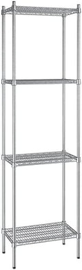 14" x 24" NSF Stainless Steel 4-Shelf Kit with 86" Posts, Heavy Duty Storage Shelving, Wire Shelving Kit, NSF Commercial Storage Rack Unit