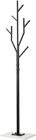 Marble Base Metal Clothing Coat Rack Stand for Hanging Clothes Bedroom Standing Rack Heavy Duty Coat Hanger Freestanding Tree Coat Racks Hallway Entrance Office Hats Coats Scarves Handbags
