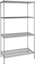 24" x 48" NSF Chrome 4-Shelf Kit with 86" Posts, Heavy Duty Storage Shelving, Wire Shelving Kit, NSF Commercial Storage Rack Unit