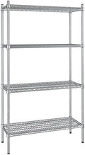 14" x 36" NSF Stainless Steel 4-Shelf Kit with 64" Posts, Heavy Duty Storage Shelving, Wire Shelving Kit, NSF Commercial Storage Rack Unit