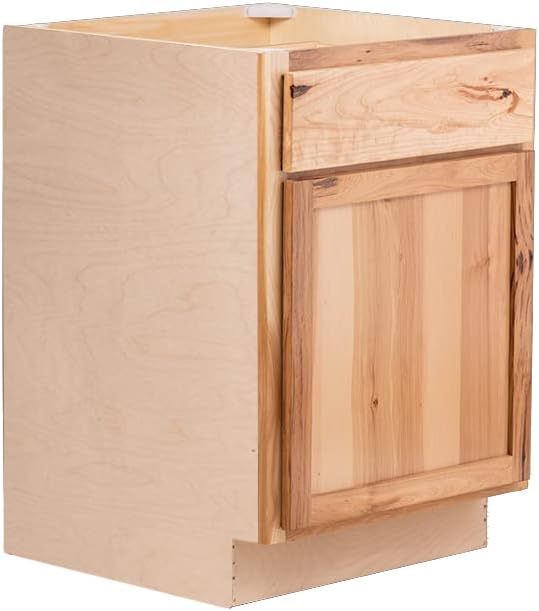 Quicklock RTA (Ready-to-Assemble) | Base Kitchen Cabinets - Shaker Style | Made in America (Rustic Hickory, 18" Wx34.5 Hx24 D Waste Basket Base)