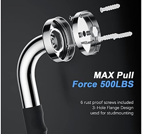 Anti-Slip Grab Bar Chrome 16 Inch - 1" Diameter, iMomwee 304 Stainless Steel Safety Grab Bars for Bathroom Toilet, Balance Support Handrail for Handicap Elderly Senior, Wall Mount Shower Assist Handle