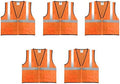 Economy High Visibility All Mesh Vest, Orange, 4X-Large, 5 PacK