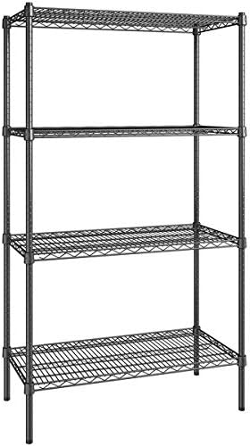 18" x 36" NSF Black Epoxy 4-Shelf Kit with 64" Posts, Heavy Duty Storage Shelving, Wire Shelving Kit, NSF Commercial Storage Rack Unit