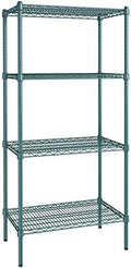 18" x 30" NSF Green Epoxy 4-Shelf Kit with 64" Posts, Heavy Duty Storage Shelving, Wire Shelving Kit, NSF Commercial Storage Rack Unit
