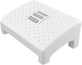 Household Footstool with Massage Rollers Ergonomic Foot Rest Stool for Office and Entryway Stress-Relief Foot Support Step in White