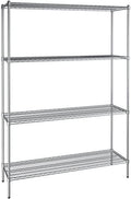 18" x 60" NSF Chrome 4-Shelf Kit with 86" Posts, Heavy Duty Storage Shelving, Wire Shelving Kit, NSF Commercial Storage Rack Unit