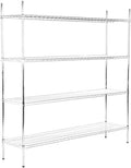 18" x 72" NSF Chrome 4-Shelf Kit with 74" Posts, Heavy Duty Storage Shelving, Wire Shelving Kit, NSF Commercial Storage Rack Unit