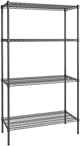 18" x 48" NSF Black Epoxy 4-Shelf Kit with 74" Posts, Heavy Duty Storage Shelving, Wire Shelving Kit, NSF Commercial Storage Rack Unit