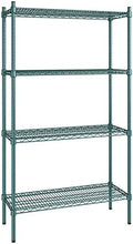 14" x 36" NSF Green Epoxy 4-Shelf Kit with 64" Posts, Heavy Duty Storage Shelving, Wire Shelving Kit, NSF Commercial Storage Rack Unit