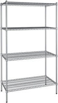 21" x 48" NSF Chrome 4-Shelf Kit with 74" Posts, Heavy Duty Storage Shelving, Wire Shelving Kit, NSF Commercial Storage Rack Unit