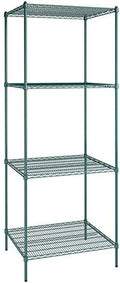 30" x 36" NSF Green Epoxy 4-Shelf Kit with 96" Posts, Heavy Duty Storage Shelving, Wire Shelving Kit, NSF Commercial Storage Rack Unit