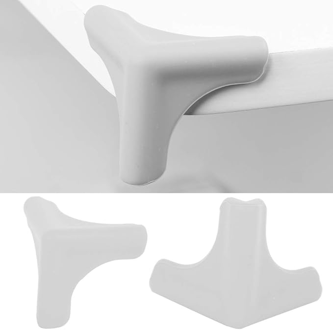 Safety Corner Guards, Removable Silicone 4PCS Protectors, for Furniture(Range Hood Anti-Collision Angle-Gray)