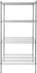 30" x 36" NSF Chrome 4-Shelf Kit with 74" Posts, Heavy Duty Storage Shelving, Wire Shelving Kit, NSF Commercial Storage Rack Unit