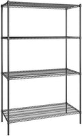 24" x 54" NSF Black Epoxy 4-Shelf Kit with 86" Posts, Heavy Duty Storage Shelving, Wire Shelving Kit, NSF Commercial Storage Rack Unit