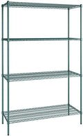 21" x 54" NSF Green Epoxy 4-Shelf Kit with 86" Posts, Heavy Duty Storage Shelving, Wire Shelving Kit, NSF Commercial Storage Rack Unit