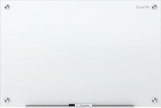 Quartet Glass Whiteboard, Non-Magnetic Dry Erase White Board, 36"W x 24"H, Includes Accessory Tray, 1 Marker and 2 Glass Board Magnets, White Surface, Infinity (G3624NMW)