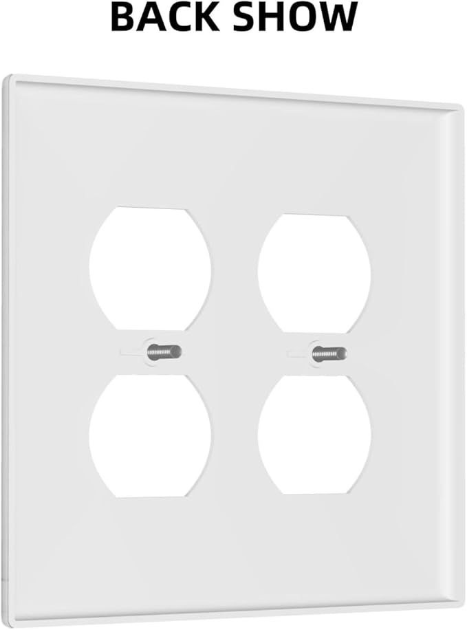 Funny Retro Cute Animals Grey Black Rabbit Outlet Covers 2-Gang Duplex Light Switch Cover Plate Decorative Gfci Wall Plate Electrical Receptacle Switchplate Plug Faceplate for Bathroom Decor