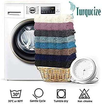 Turquoize Luxury Bath Runner, Blue Bathroom Rug 47 x 17 Inches Mat, Soft Plush Anti-Slip Shower Rugs, Microfiber Shaggy Mat Machine Washable Bath Rug for Bathroom, Blue Indigo