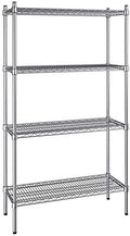 14" x 36" NSF Chrome 4-Shelf Kit with 64" Posts, Heavy Duty Storage Shelving, Wire Shelving Kit, NSF Commercial Storage Rack Unit