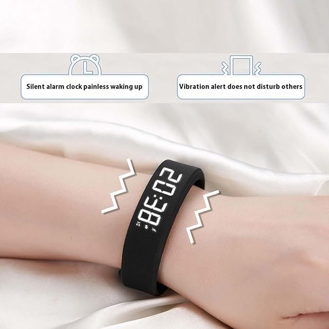 Vibrating Alarm Clock Watch for Heavy Sleepers, Silent Vibration Wake-Up Wristband for Deep Sleepers