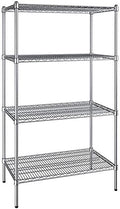 21" x 36" NSF Chrome 4-Shelf Kit with 64" Posts, Heavy Duty Storage Shelving, Wire Shelving Kit, NSF Commercial Storage Rack Unit