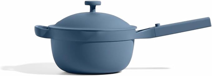 Our Place Mini Perfect Pot | 2.5 Qt Ceramic Pot with Lid & Spatula | Patented 8-in-1, PFAS-Free Nonstick, Non-Toxic Cookware | Induction & Oven-Safe up to 450°F | Blue Salt
