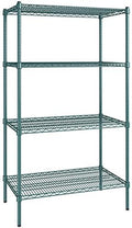 21" x 36" NSF Green Epoxy 4-Shelf Kit with 64" Posts, Heavy Duty Storage Shelving, Wire Shelving Kit, NSF Commercial Storage Rack Unit