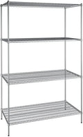 30" x 60" NSF Chrome 4-Shelf Kit with 96" Posts, Heavy Duty Storage Shelving, Wire Shelving Kit, NSF Commercial Storage Rack Unit