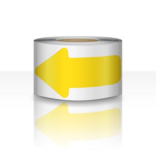 Arrow Floor Sign Tape 2"4" Marking Sticker 200 PCS Decal Tape Yellow