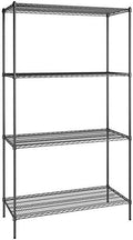 24" x 54" NSF Black Epoxy 4-Shelf Kit with 96" Posts, Heavy Duty Storage Shelving, Wire Shelving Kit, NSF Commercial Storage Rack Unit