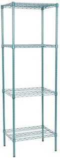 18" x 24" NSF Green Epoxy 4-Shelf Kit with 74" Posts, Heavy Duty Storage Shelving, Wire Shelving Kit, NSF Commercial Storage Rack Unit