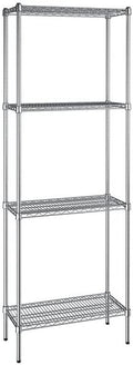 14" x 30" NSF Chrome 4-Shelf Kit with 86" Posts, Heavy Duty Storage Shelving, Wire Shelving Kit, NSF Commercial Storage Rack Unit