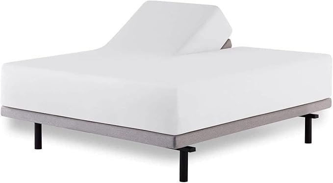 HOME-FURNISH Top Split King Fitted Sheet for Adjustable beds, 1 PC Half Only Down 34 inches from The Top, 600 Thread Count 100 Cotton King, White Solid, 34