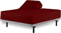 Top Split King Fitted Sheet Only for Adjustable beds, Split Down 28 inches from The Top, 600 Thread Count 100% Cotton Half Split Flex Head Fitted Sheet for Sleep Number Beds, Burgundy