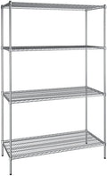 24" x 54" NSF Chrome 4-Shelf Kit with 86" Posts, Heavy Duty Storage Shelving, Wire Shelving Kit, NSF Commercial Storage Rack Unit