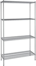 18" x 48" NSF Chrome 4-Shelf Kit with 86" Posts, Heavy Duty Storage Shelving, Wire Shelving Kit, NSF Commercial Storage Rack Unit