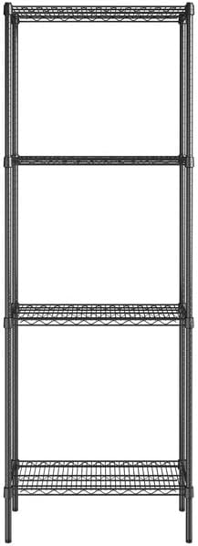 14" x 30" NSF Black Epoxy 4-Shelf Kit with 86" Posts, Heavy Duty Storage Shelving, Wire Shelving Kit, NSF Commercial Storage Rack Unit