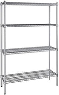 14" x 42" NSF Chrome 4-Shelf Kit with 64" Posts, Heavy Duty Storage Shelving, Wire Shelving Kit, NSF Commercial Storage Rack Unit